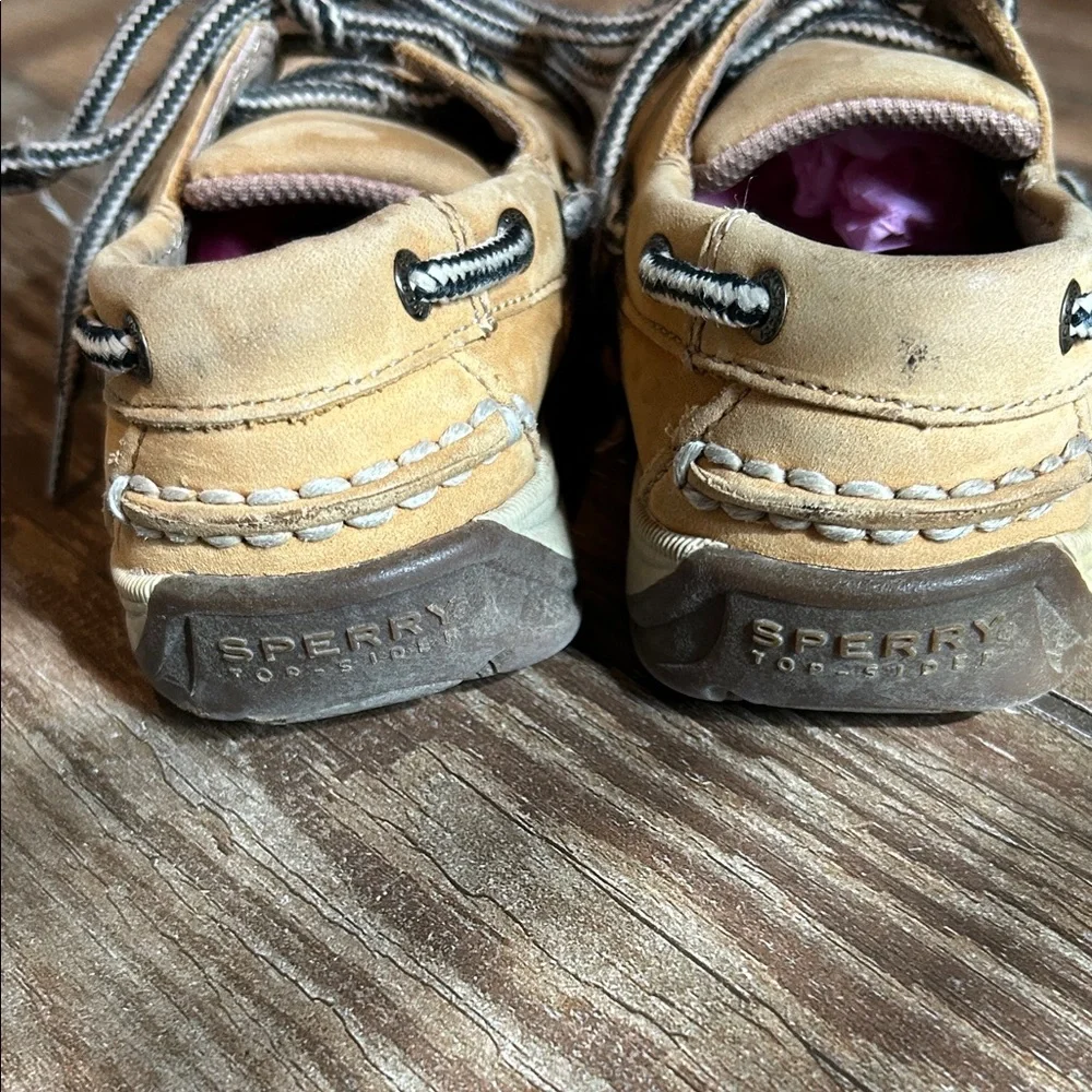 Kids Sperry tan intrepid Boat Shoes